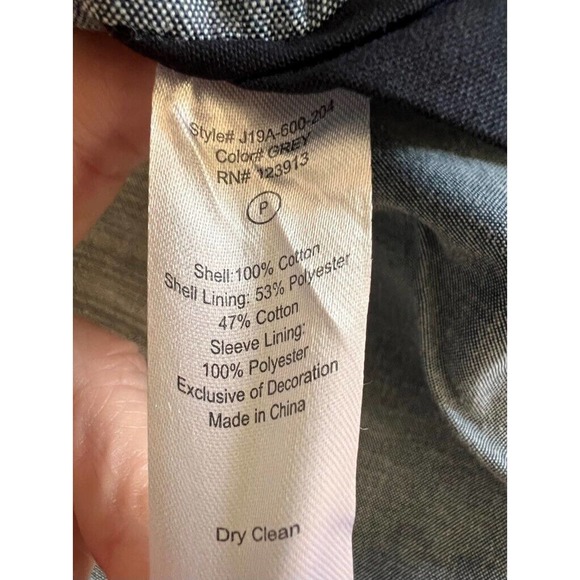 Jachs Two Button Blazer Men's M Gray Cotton Stripe Lined Pockets Notch Lapel - Picture 5 of 12